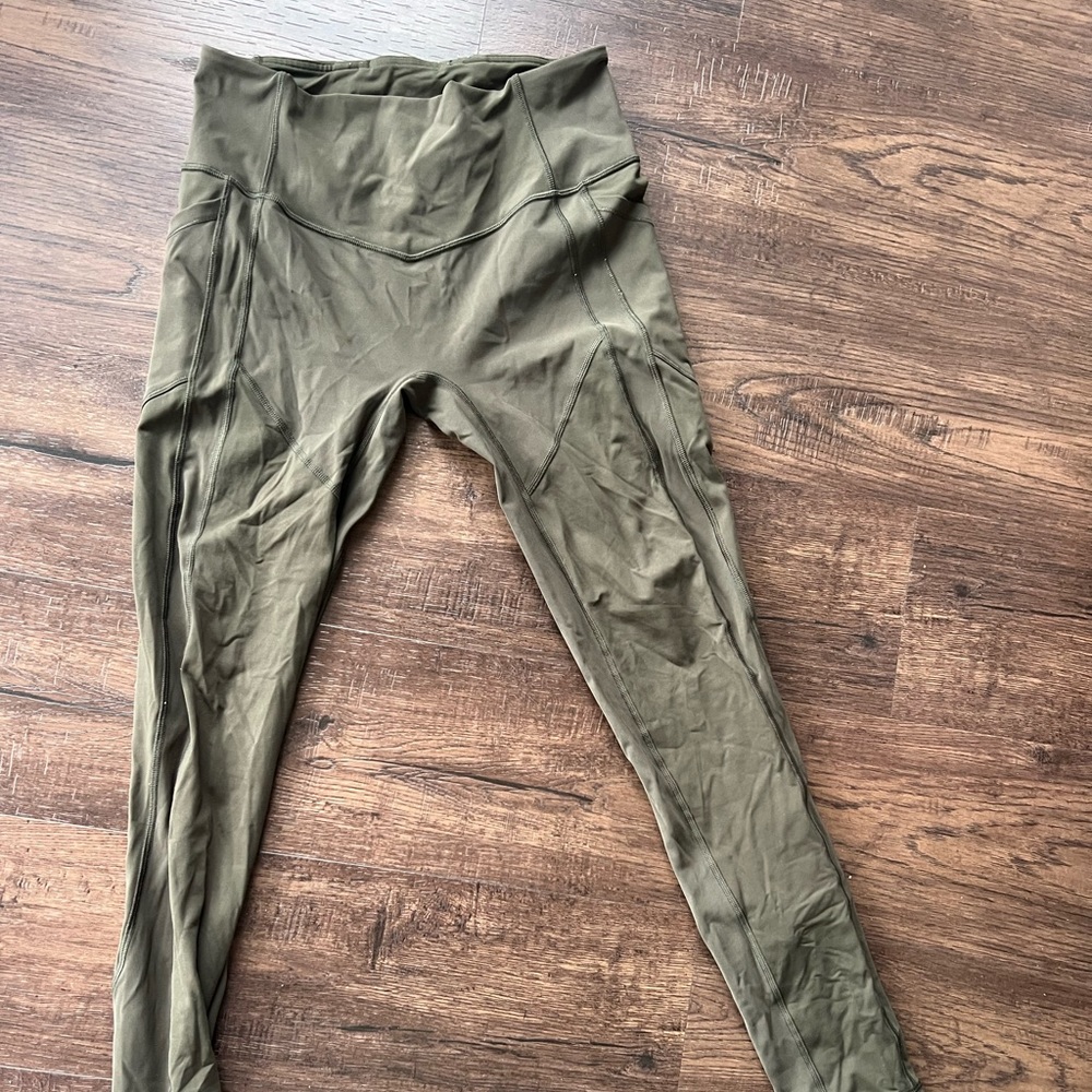 Lululemon olive green 7/8 leggings (size 8)